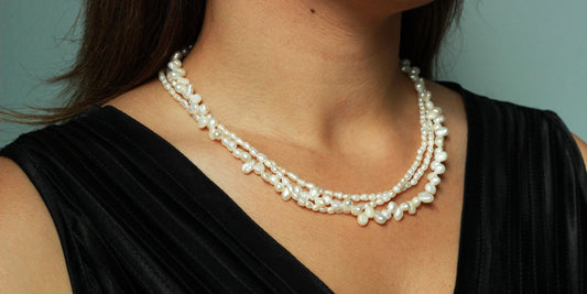 triple moonlight 18K guldpläterad halsband